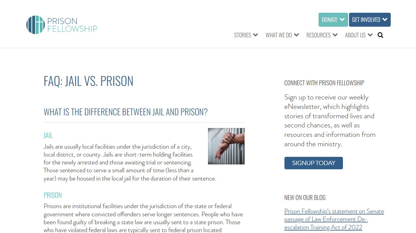FAQ: Jail vs. Prison