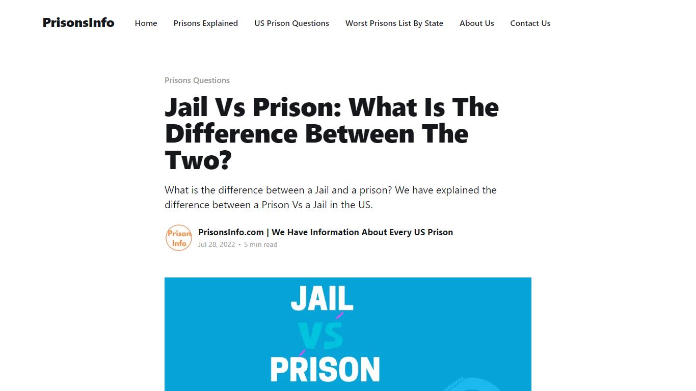 Jail Vs Prison: What Is The Difference Between The Two?
