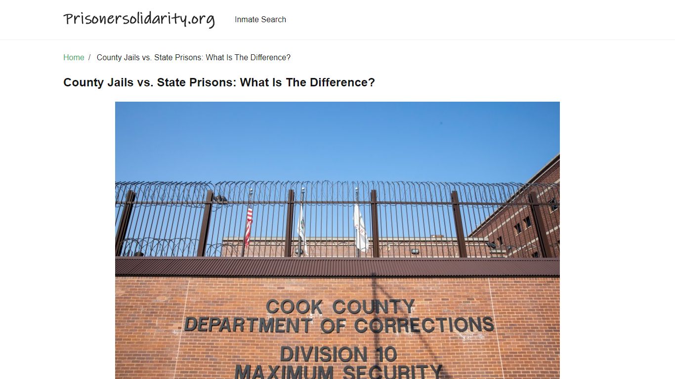 County Jails vs. State Prisons: What Is The Difference?